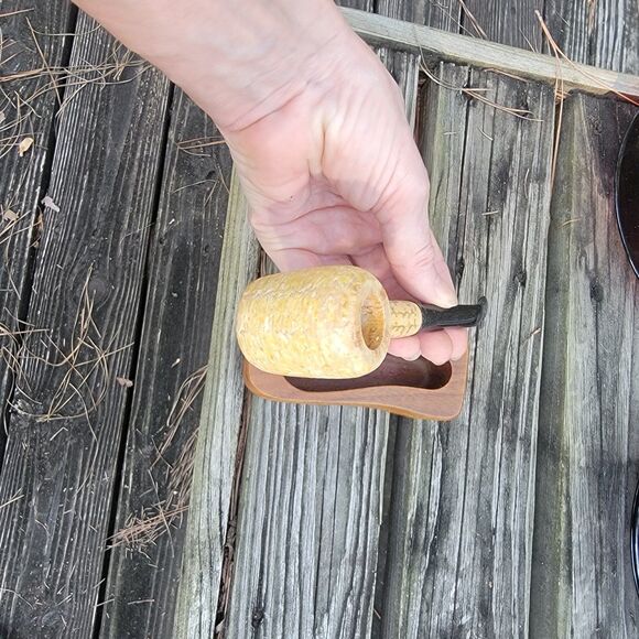 Missouri Meerschaum ORIGINAL Pipe Corn Cob Bamboo Shank Curved Stem EXCELLENT! - Picture 8 of 11